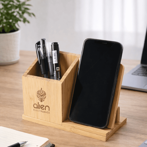 木質無線充電筆筒 無線充電筆筒