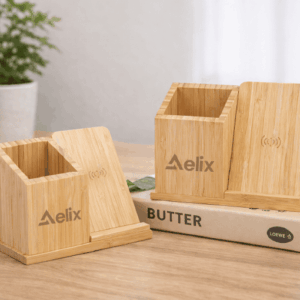 木製無線充電座 無線充電桌上收納