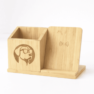 LOGO 客製化無線充電座 雷射雕刻無線充電筆筒