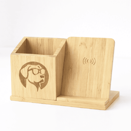 LOGO 客製化無線充電座 雷射雕刻無線充電筆筒