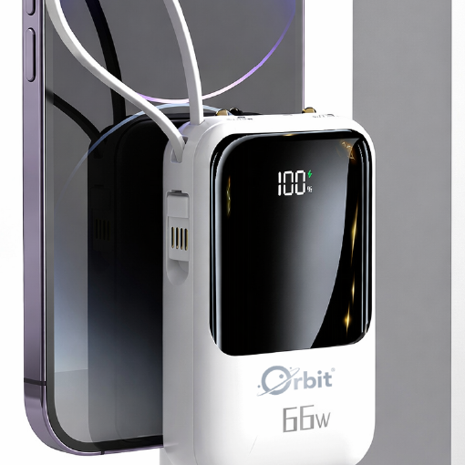 四合一行動電源 內建充電線行動電源