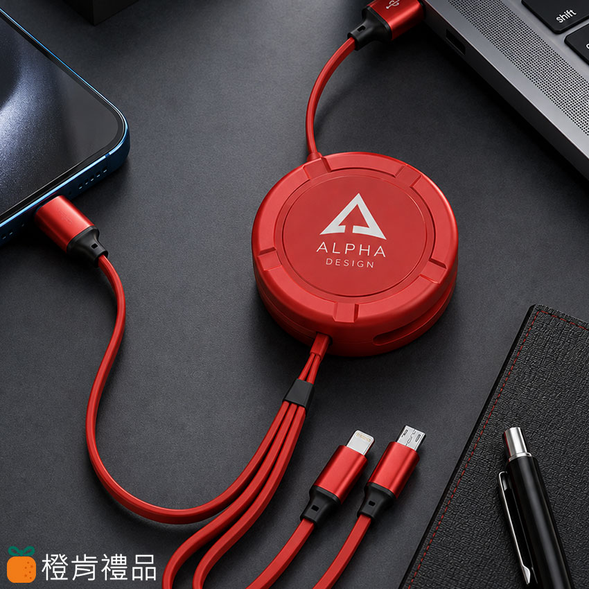 3-in-1 Retractable Charging Cable (1) 三合一充電線