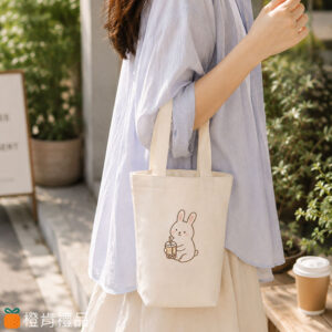 Custom Canvas Cup Holder Bag (8) 有底帆布飲料提袋